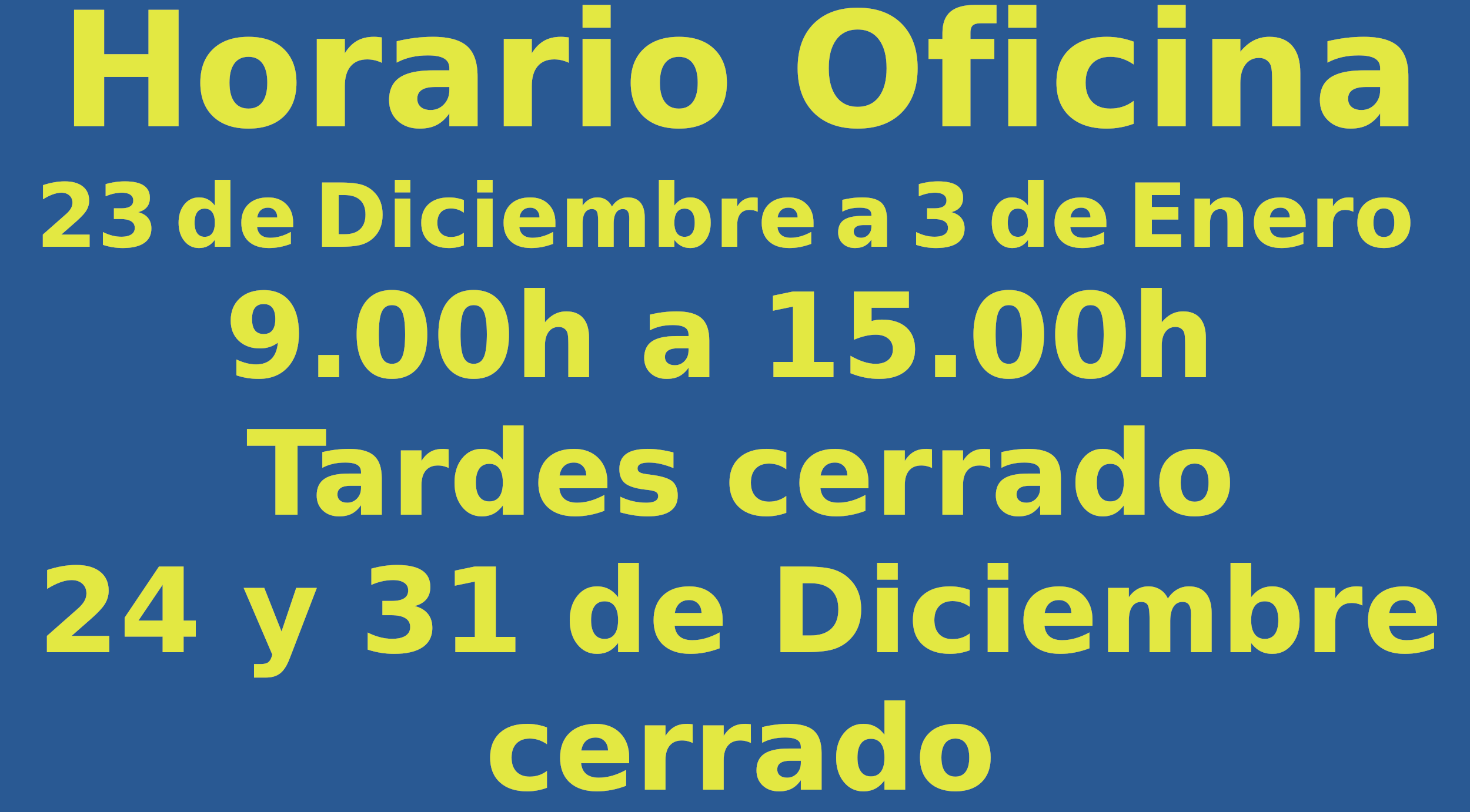 Horario Especial Navidad 2024